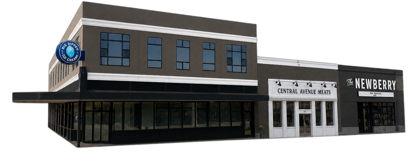 Cory Block short facade showing Big Dipper and The Newberry
